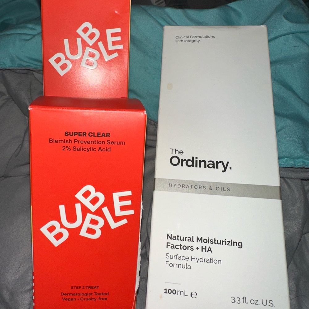 Buble Super Clear Serum & The Ordinary Moisturizing Formula